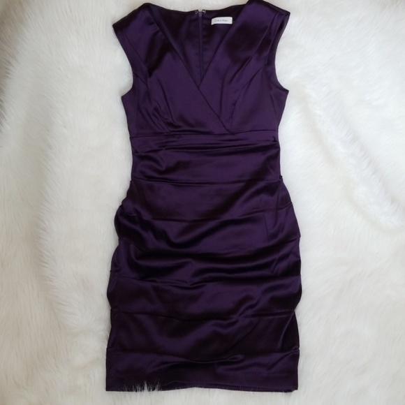 Calvin Klein Dresses & Skirts - Dark purple silk Calvin Klein cocktail dress